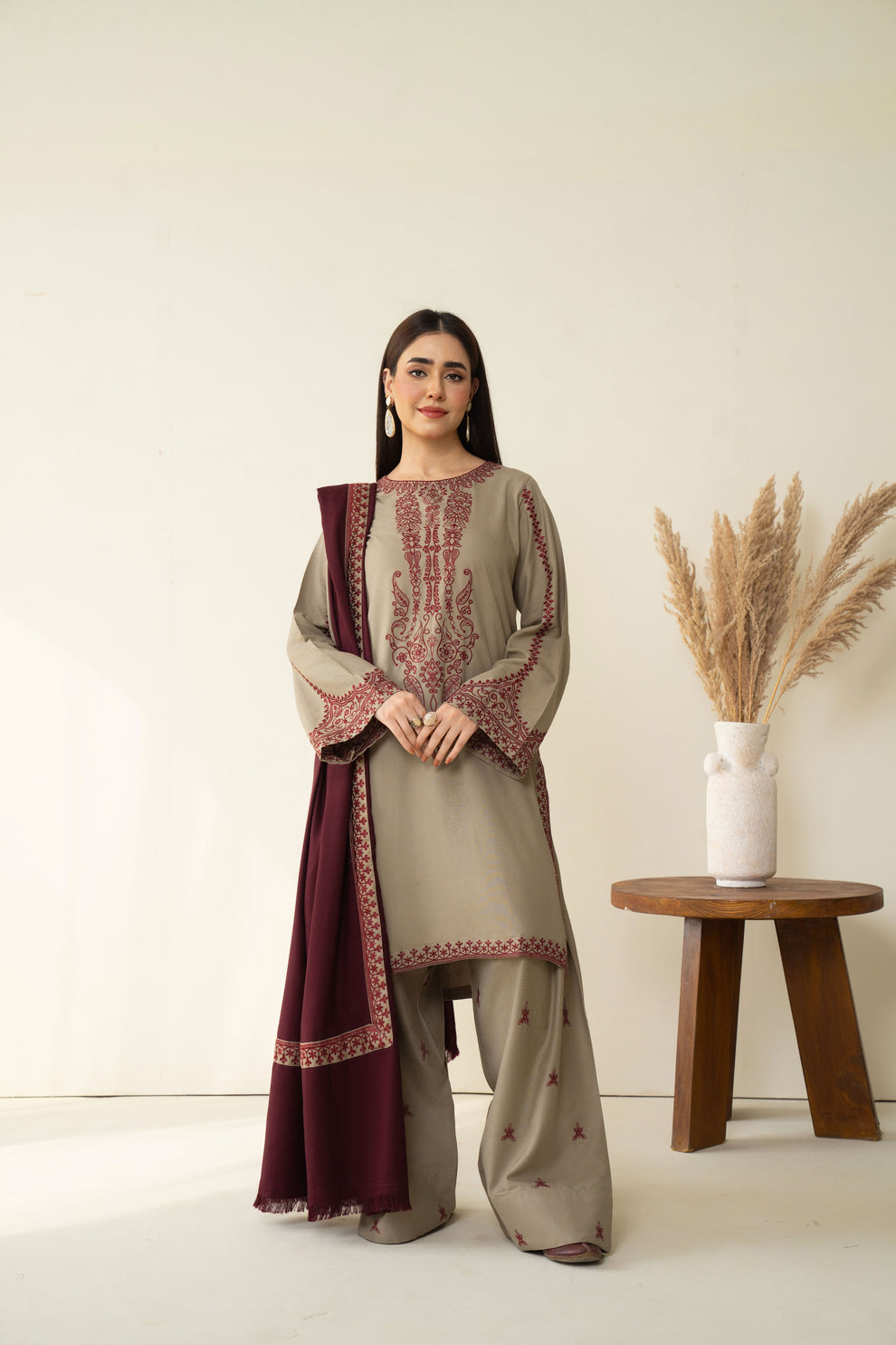 Mareena Embroidered Stitched 3Piece FF-395