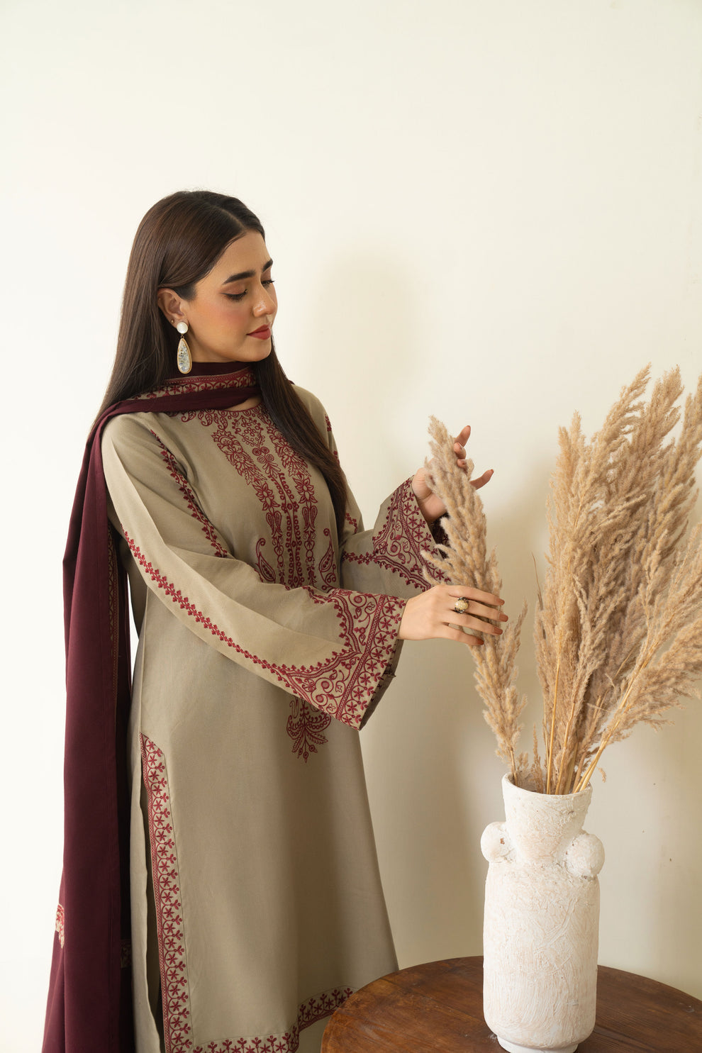 Mareena Embroidered Stitched 3Piece FF-395