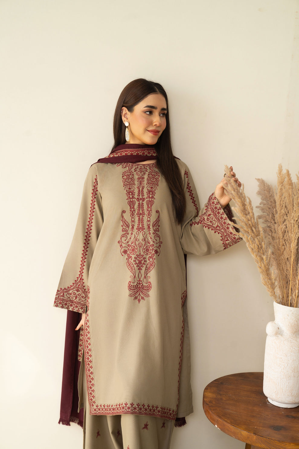 Mareena Embroidered Stitched 3Piece FF-395
