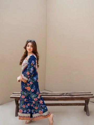 Printed Silk Kaftan 2Piece FF -392