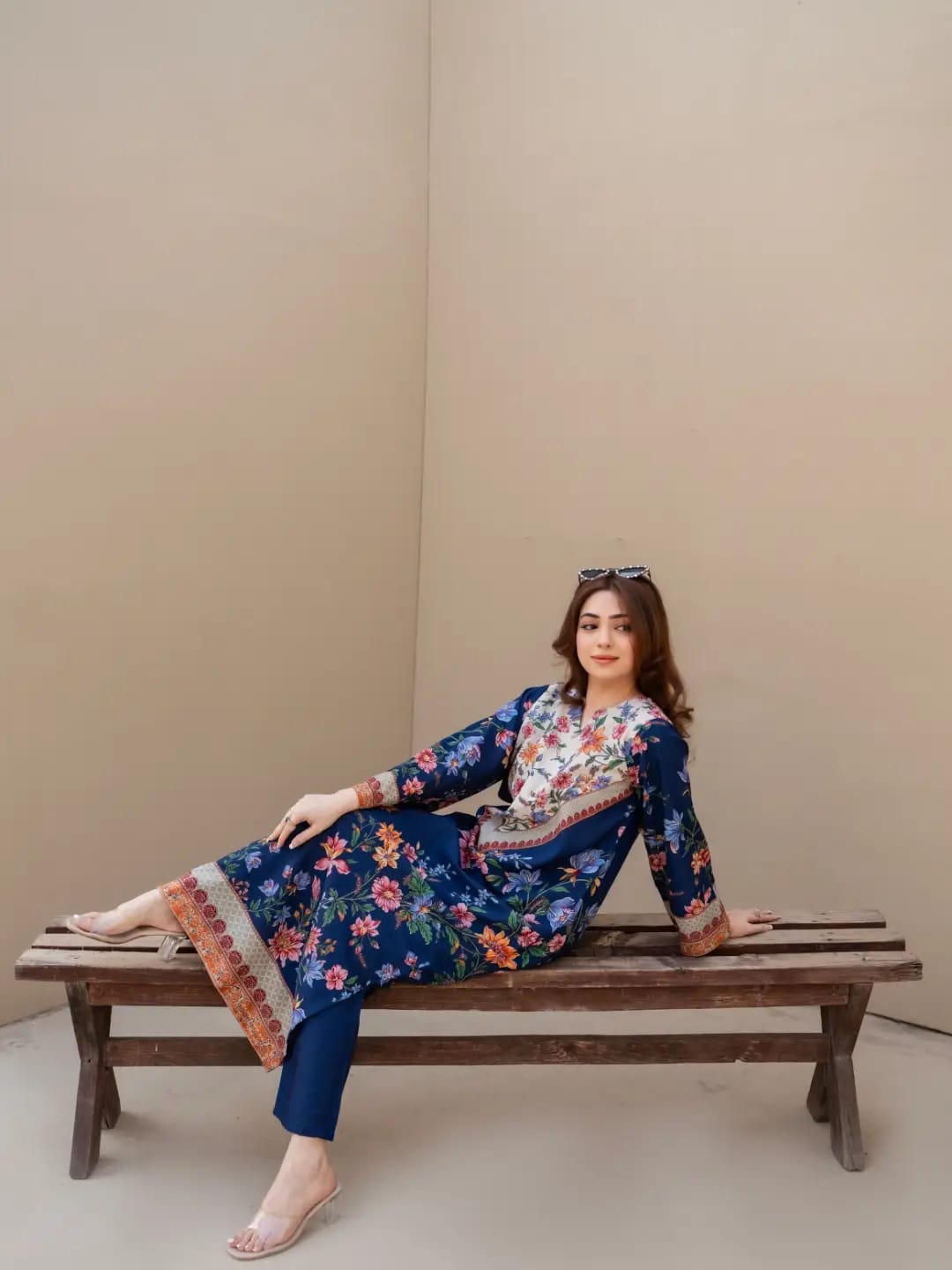 Printed Silk Kaftan 2Piece FF -392