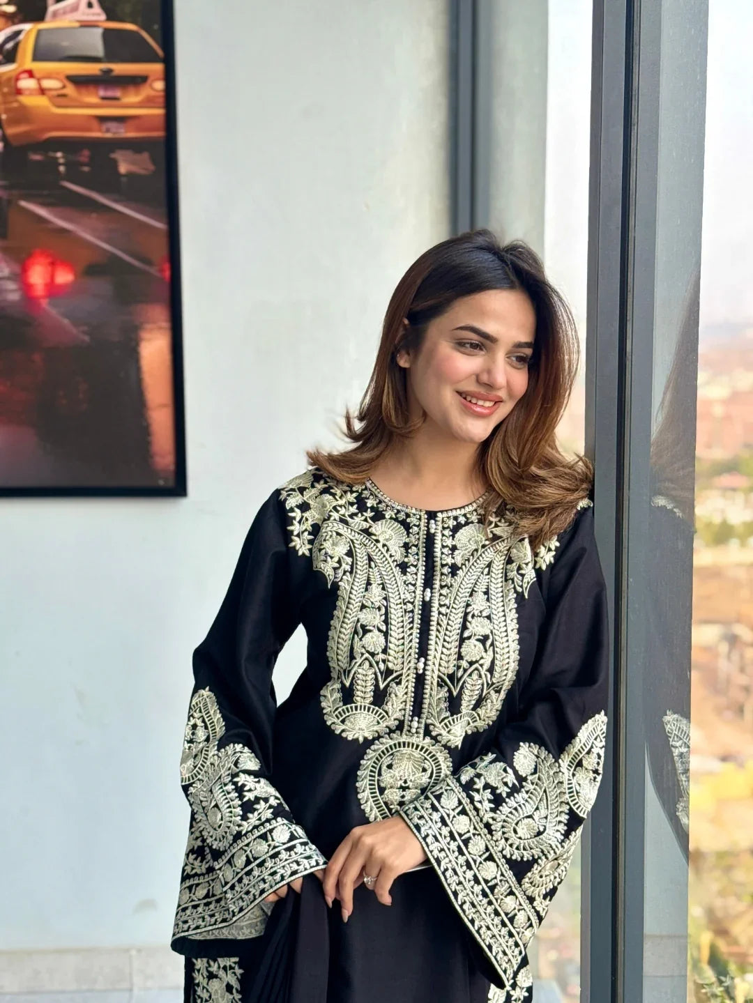 Lawn Embroidered 3Piece Stitched FF - [415 BLK]