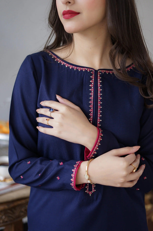 FF-348 Navy Blue Tilla Embroidered Suit