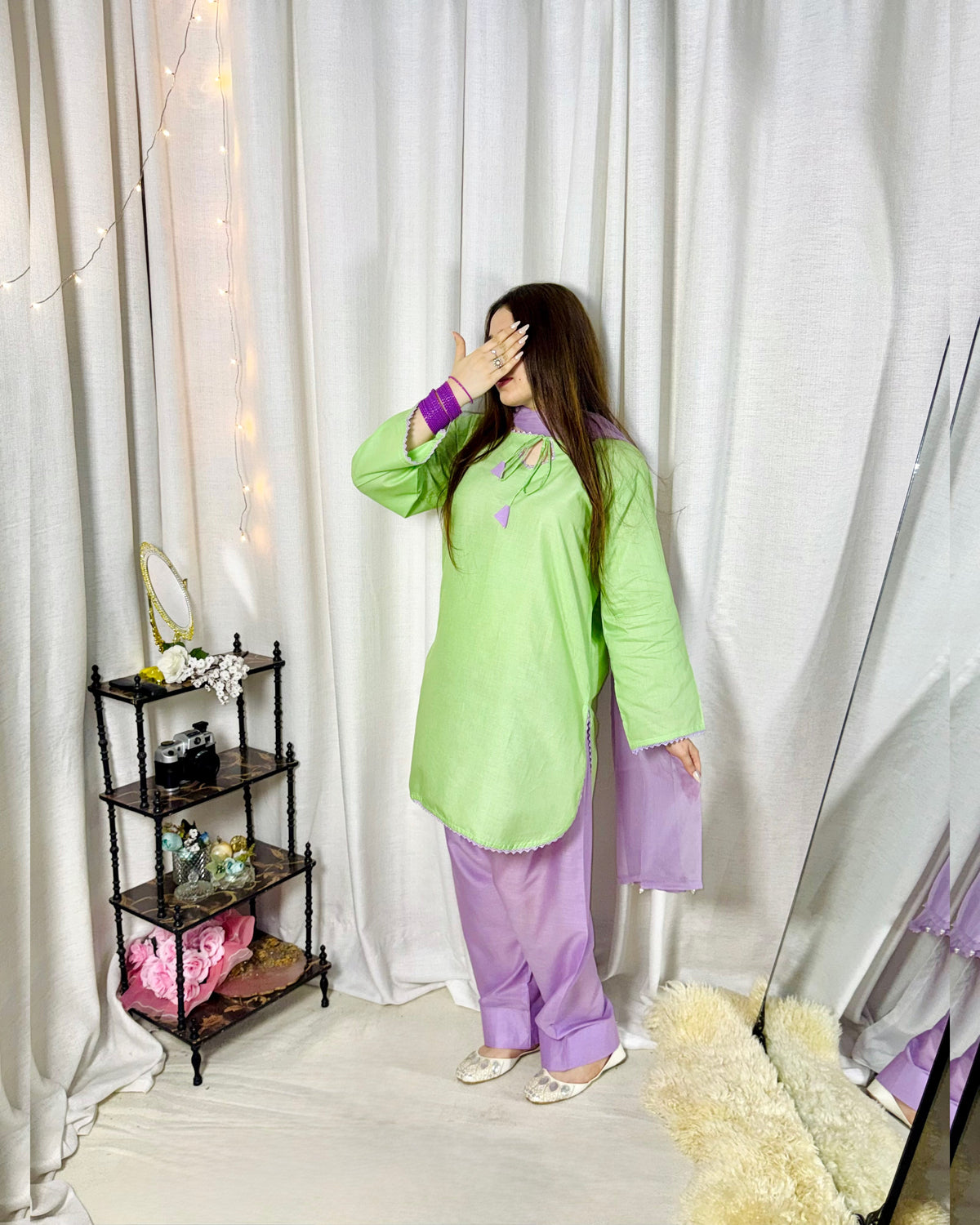 Lawn Embroidered Stitched 3Piece FF - 377